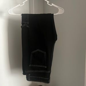 Black Cargo Jeans With White Accent Thread SHEIN Size 4